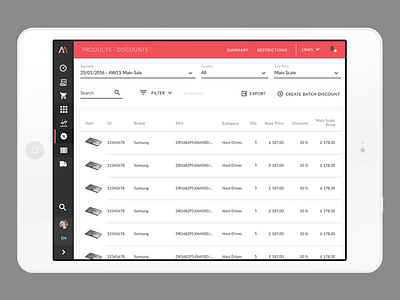 Mymarket Backoffice - Tablet / iPad Version