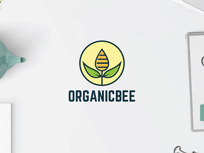 Organic Bee animal branding concept custom logo illustration logo logo design logotype modern logo monogram logo nature typography
