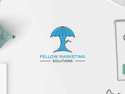 Fellow Marketing acounting branding concept custom logo finance business illustration logo logo design logos minimalist logo modern logo tree logo typography umberela vector