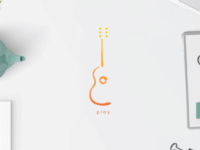 Play Guitar branding concept guitar illustration logo logos logotype modern logo monogram logo music logo playful typography vector