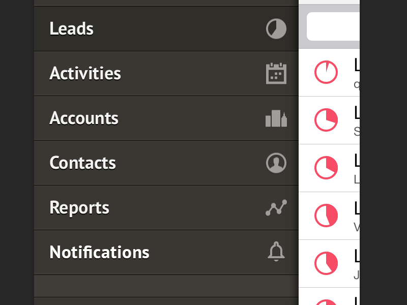 Nutshell mobile design ios menu mobile notifications underbar