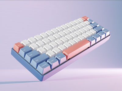 Okimochi - Mech Keyboard Render 3d 3d art blender blender 3d design graphic design illustration keyboard keys landing page modern ui ux