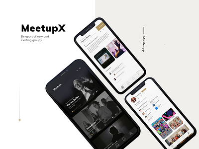 MeetupX cyphersociety design landing page mobile mobile app design mobile design modern ui ui ux ux web website
