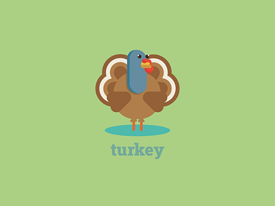 The Turkey - Flat Animal Series animal art design flat icon illustration illustrator logo minimal turkey vector