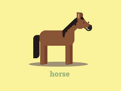 The Horse - Flat Animal Series animal art basic basic shapes design flat flat design horse illustration illustrator logo minimal vector