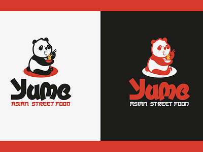 Yume branding design flat graphic design illustrator logo panda ui