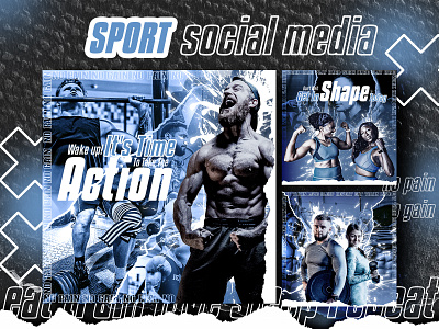 Sport Social Media blue branding design fitness graphic design illustration instagram logo media minimal motion graphics post social socialmedia sport ui ux vector