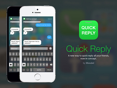Quick Reply concept ios iphone message quick reply