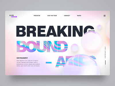 Breaking Boundaries bright colorful concept design ui ux webdesign website
