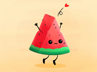 Watermelon character drawing fun illustraion procreate watermelon