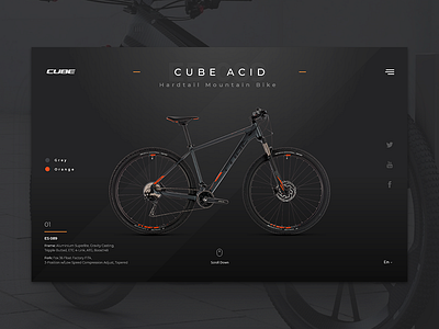 Cycle adobe app bikes black branding cycle dark ui design minimal sport ui web webdesign website