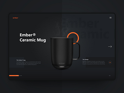 Ember Ceramic Mug adobe app branding cup design ember minimal ui web webdesign website