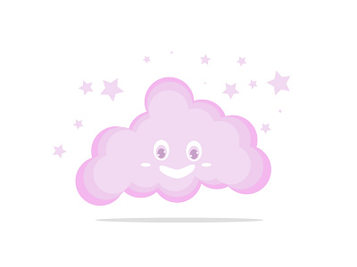 Fluffy Cloud a.k.a ME adobe illustrator adorable cartoon cloud concept design fluffy icon illustration illustrator logo lovely photoshop pink vector
