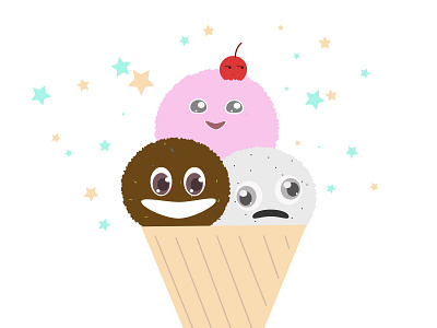 I giggle Ice Cream.... adobe illustrator adorable cute design ice cream illustration illustrator photoshop