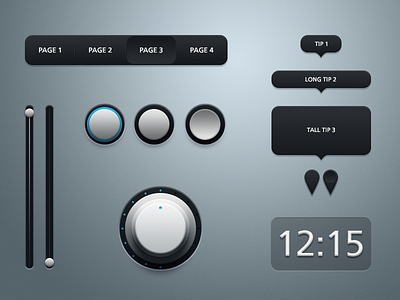 UI Kit - Progress clock kit knob navigation slider tooltip ui