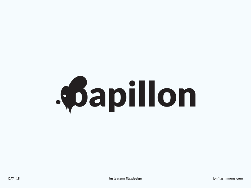 Daily Logo 18 - Papillon Dog dailylogochallenge dailylogo wordmark logotype papillon dog challenge daily identity branding mark logo