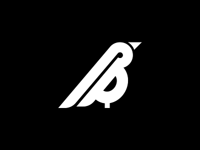 B + Bird Logo bird branding grid identity logo mark mono line