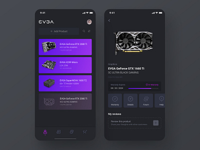 EVGA Mobile - Home Page app evga gaming gpu mobile pc ui ui design uiux user userinterface ux vga