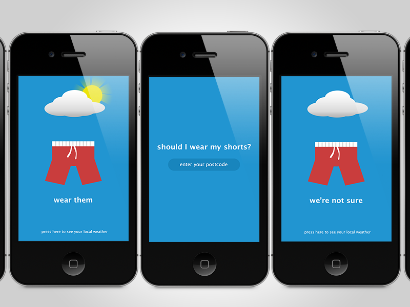 Should I Wear My Shorts App by Luminosity on Dribbble