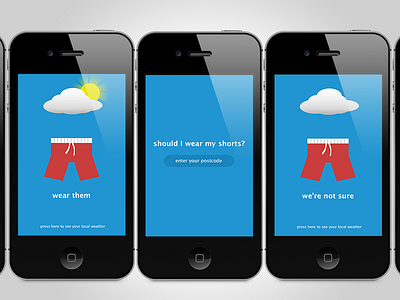 Should I Wear My Shorts App app design flat design iphone weather