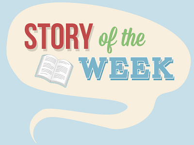 Story of the week Logo blue logo pastel speech bubble