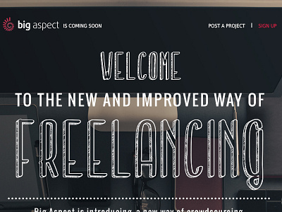 Big Aspect Homepage Design crowd sourcing freelancing website design