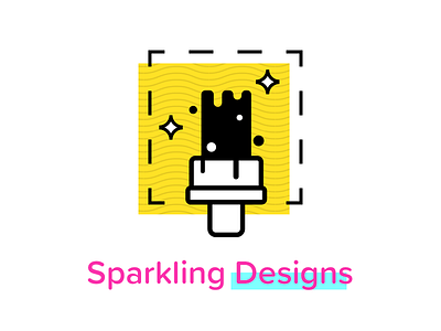 Sparkling Designs icon brush design icon offering pattern sparkle square waves yellow