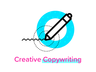 Creative Copywriting icon circle copywriting cyan donut icon offering pattern pen triangles
