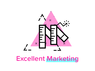 Excellent Marketing icon icon marketing offering pattern pink ruler triangle