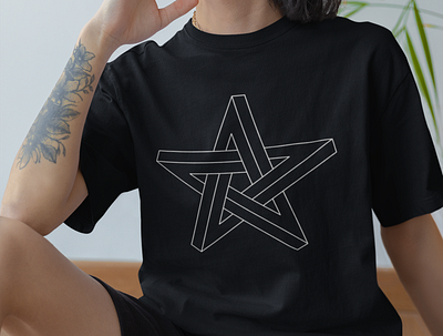 3D impossible pentagram - T-shirt clothing illusion pentagram star t shirt threadless