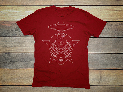 Día de los visitantes alien aliens area 51 dia mexican muertos sacred skull sugar tees ufo