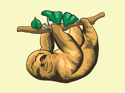 Just Sloth In There adobe draw branch illustration sloth slow