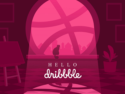 Hello Dribble design hello dribbble illustration