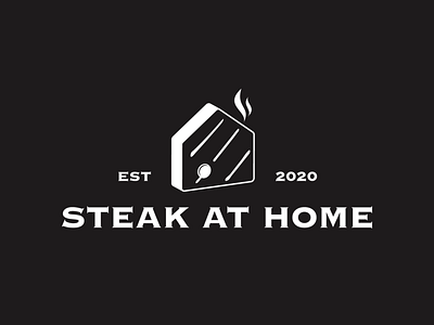 Steak At Home brand home icon identity logo logo design steak steakhouse symbol vector