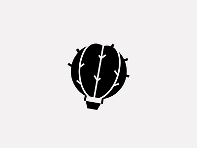 Hot Air B-loom bloom cactus cactus logo daily logo challenge hot air balloon icon logo design minimal symbol