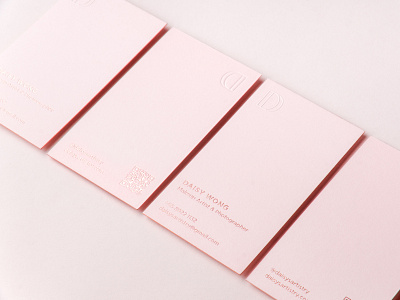 Daisy's Business Card blind embossing branding business card design print design rose gold foil