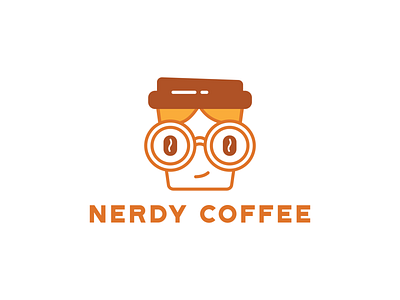 Nerdy Coffee branding character coffee coffee cup coffeeshop design icon logo logo concept logo design logodesign nerd nerdy vector 商标
