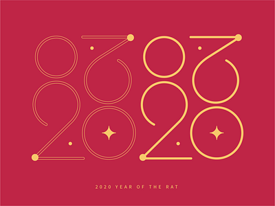 2020 Year of the Rat - 福 chinese chinese new year design icon mouse rat vector 福