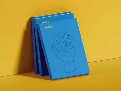 Need A Hand Book Cover blue book book cover branding design illustration illustrator mockup photoshop yellow