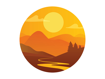 Travel Outside - Color Exploration animation color design explore mountain mountains nature outdoors river spot illustration sun sunrise sunset travel