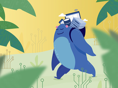 Legendary bigfoot character cute digital illustration illustrator jungle legendary mascot monster mythical yeti