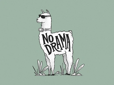 No Drama Llama after effects animal animation character cool dance dancing illustration ipad llama motion motion design no drama procreate sunglasses trach vibe