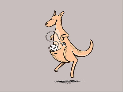 Joey feeding flat illustration ipad kangaroo pencil pro procreate pump tube