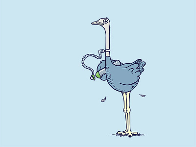 Oxtrich bird illustration ipad ostrich oxygen pro procreate trach tracheostomy