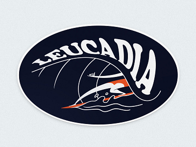 Leucadia 2 color illustration longboard ocean shaka shred sticker surf surfer surfing wave weekly warm up