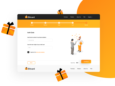 Bitcard - desktop app application bitcoin button design desktop footer header illustrations input logo