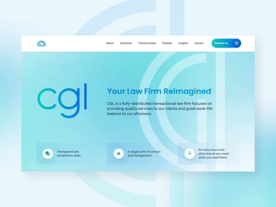 CGL - Website Presentation blue and white design agency design studio development gradient gradients landingpage lettering lettering art logo design muving typography vector art vector illustration web website design