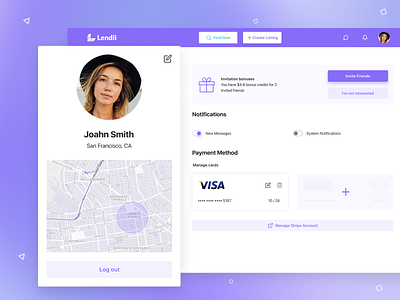 Lendli - Design Concept design development purple ui ux web
