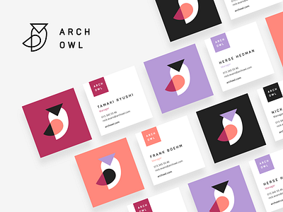 Arch Owl Logo Design architect business card design logo logo logo design owl owl logo pastel color