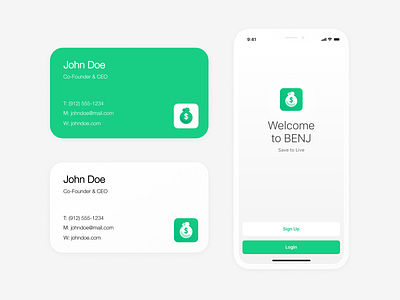 Benj Welcome Screen app application brand branding branding design clean design flat icon illustration ios lettering logo logo design minimal typography ui ux vector web